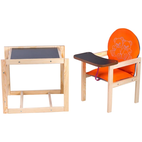 Стульчик- трансформер Наталка Зайчик люкс eko оранжевый (два мишки) (622832)