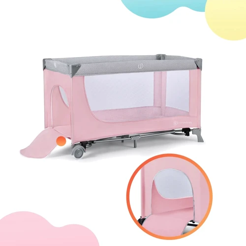 Ліжко-манеж з пеленатором Kinderkraft Leody Pink (KCLEOD00PNK00AC): Колеса 2 колеса