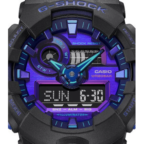Наручний годинник Casio GA-700VB-1A: Тип циферблата Комбінований (аналого-цифровий)