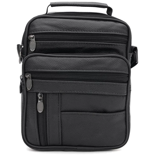 Мужская сумка через плечо Borsa Leather черная (K16683-1bl-black)