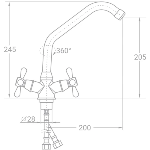 Змішувач для кухонного миття TAU VD-4B161C