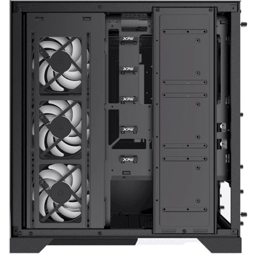 Корпус ADATA XPG INVADER X Tempered Glass Black (INVADERXMTWOF-BKCWW): Материал передней панели закаленное стекло
