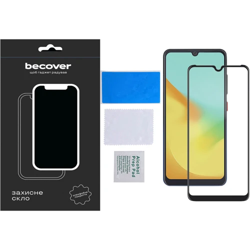 Аксесуар для смартфона BeCover Tempered Glass Black для ZTE Blade A54 (710628): Колір черный