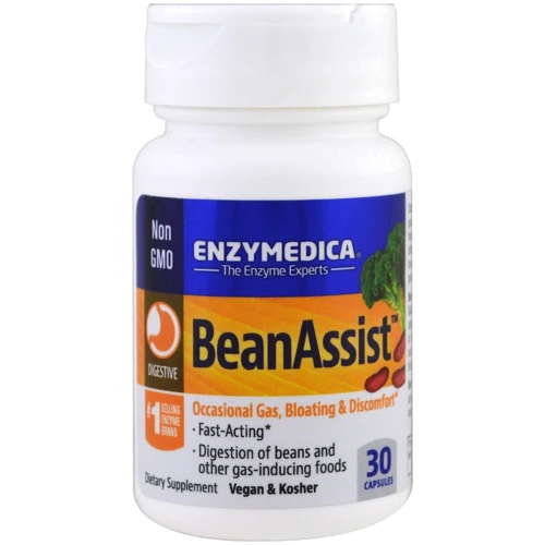 Enzymedica BeanAssist Фермент для переваривания сложных углеводов 30 капсул