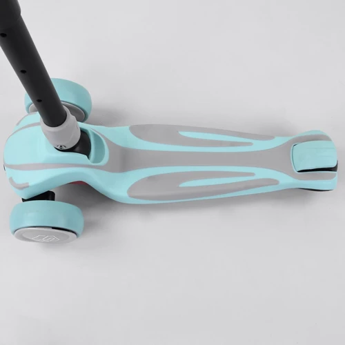 Самокат трехколесный Best Scooter, MAXI, складной алюминиевый руль, 3 колеса PU со светом Blue (102048): Тип колес литые