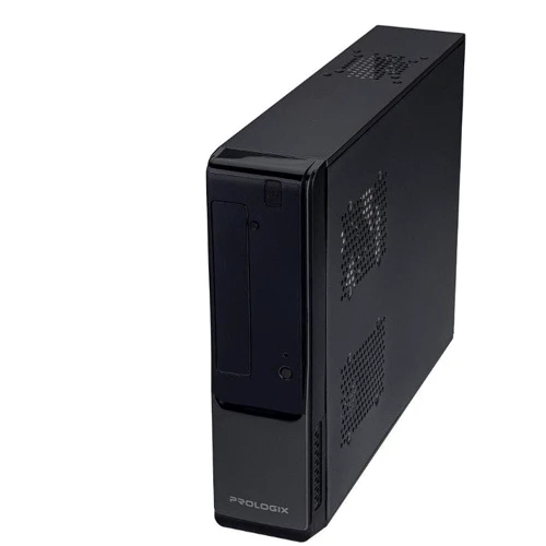 Корпус Prologix E100 Slim 400W Black: Материал передней панели пластик