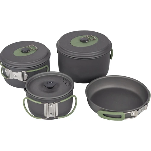 Набір посуду Bo-Camp Explorer 4 Pieces 19 Hard Anodized Grey/Green (2200241): Виробник Bo-Camp