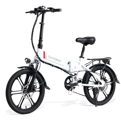 Електровелосипед міський SAMEBIKE 20LVXD30-II (350 Вт, 10 А/год, 48 В), колеса 20", білий фото 3