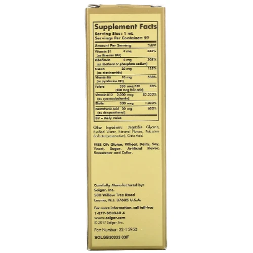 Solgar Vitamin B12 2000 mcg Солгар Вітамін В12 рідкий 59 мл: Тип Витамин B