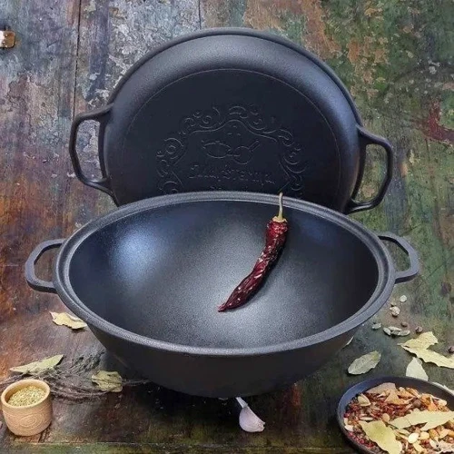 Казан узбекский Maysternya с крышкой-сковородой WOK 15л (V15СР) фото 3
