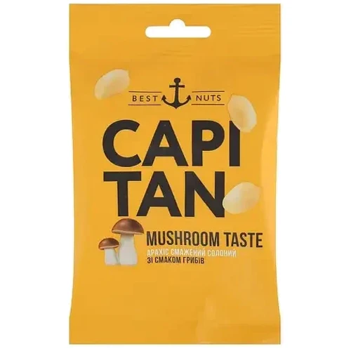 Арахис жареный соленый со вкусом грибов Capitan 70 г (4820240035930): Вес нетто 70 г