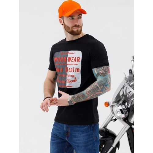 Футболка ISSA PLUS GN4-20 XL чорна з принтом: Вид Футболки