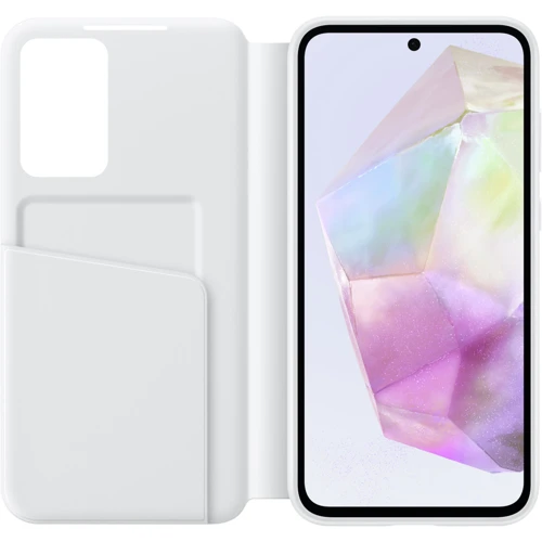 Чехол для телефонов Samsung Smart View Wallet Case White (EF-ZA356CWEGWW) for Samsung A356 Galaxy A35: Материал поликарбонат и полиуретан