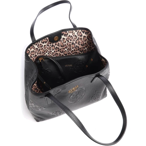 Жіноча сумка шоппер Guess Vikky Tote чорна (HWDB6995230-BLA): Фактура Матовая, Зернистая