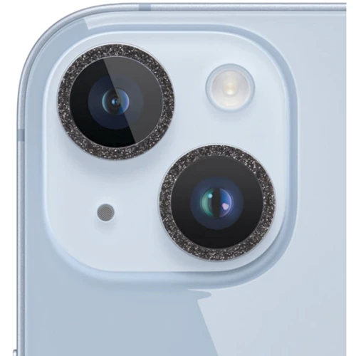 Защитное стекло для iPhone Epik Metal Sparkles Black/Midnight for Camera iPhone 15 / 15 Plus