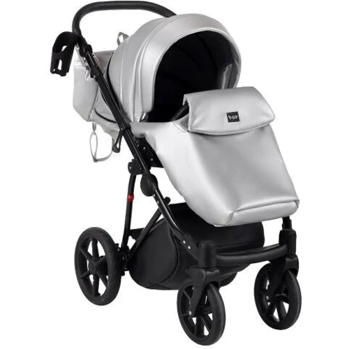Коляска 2 в 1 Bair Infinity кожа 100% BI-03 silver (серебро перламутр): Ширина шасси 59