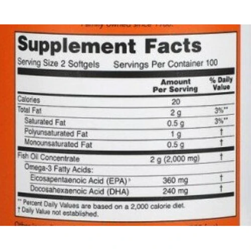 NOW Foods Omega-3 Molecularly Distilled Softgels 200 caps: Форма выпуска Капсулы