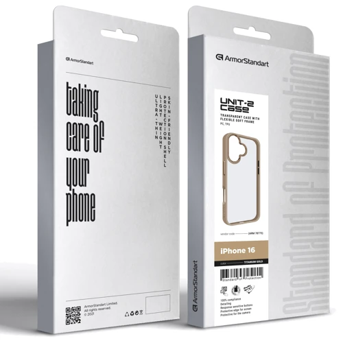 Чохол для iPhone ArmorStandart UNIT2 Case Titanium Gold для iPhone 16 (ARM78775): Колір золотой