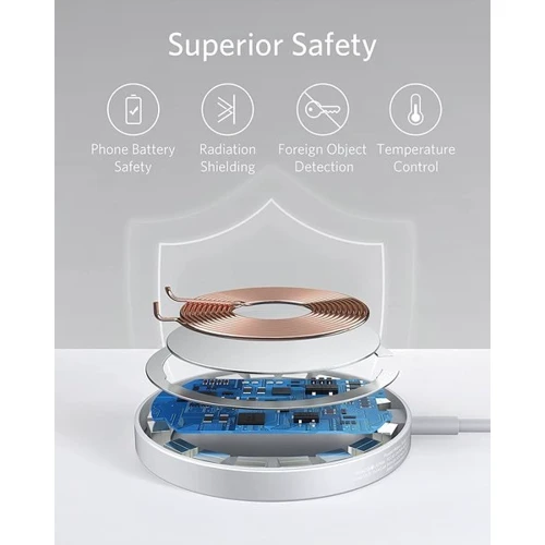 Зарядний пристрій ANKER Wireless Charger MagSafe PowerWave Select+ 15W Gray (A2566G11) для iPhone 16 I 15 I 14 I 13 I 12 series фото 6
