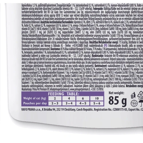 Влажный корм Brit GF VetDiet Gastrointestinal для котов с ягненком 12 x 85 г (8595602566730): Возраст Взрослые