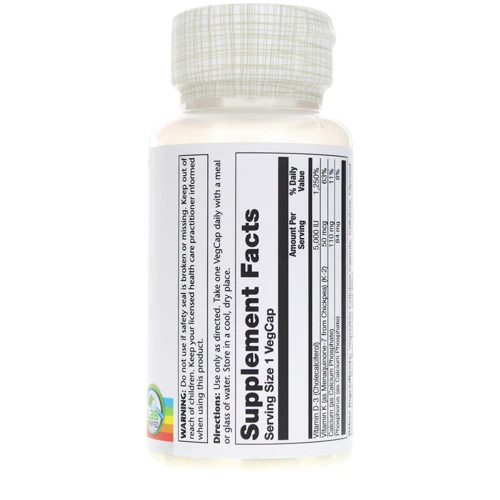 Solaray Vitamin D3 + K2 Soy Free 60 Veg Caps Вітамін Д3 і К2: Тип вітамін D