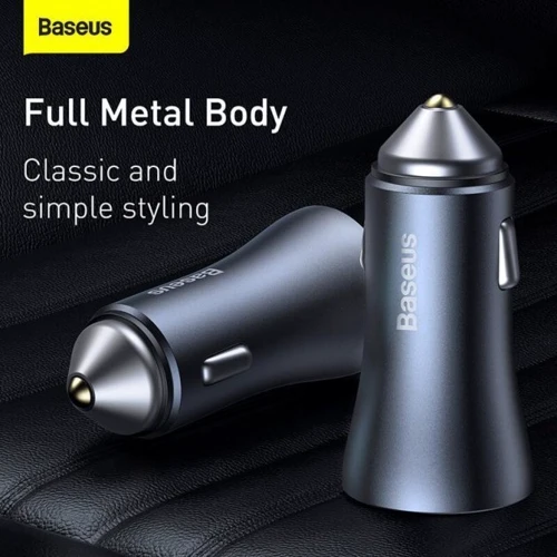 Зарядное устройство Baseus Car Charger 2хUSB Golden Contactor Pro 40W Dark Gray (CCJD-A0G) with USB-C Cable: Количество USB-портов 2