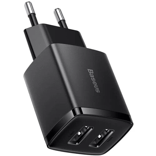 Зарядное устройство Baseus Wall Charger 2xUSB Compact 10.5W Black (CCXJ010201)