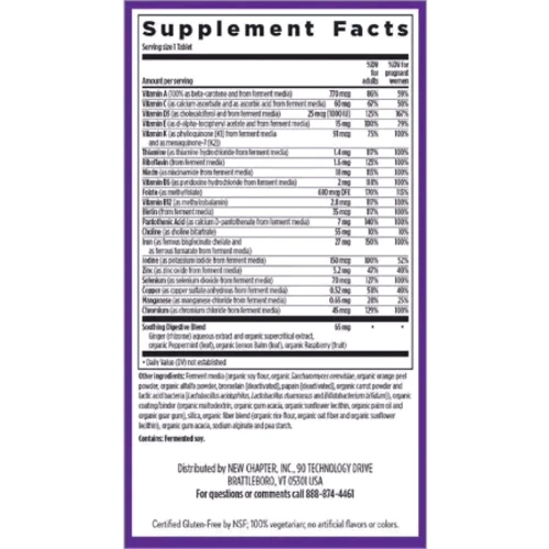 New Chapter One Daily Prenatal Multivitamin Мультивитамины для беременных 30 вегетарианских капсул: Тип Комплексные
