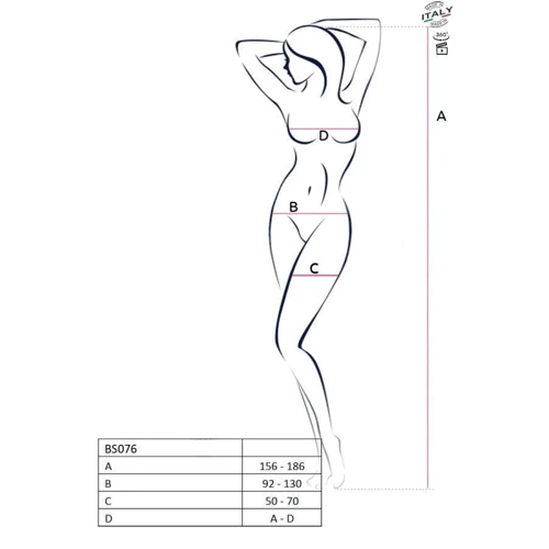 Боди с имитацией кожи и стрепами Passion ASUNA BODY black XXL/XXXL