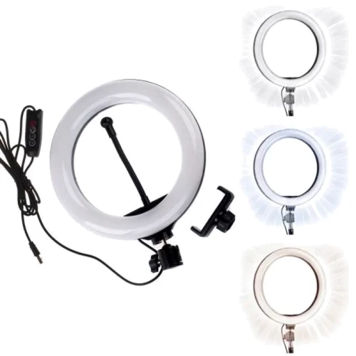 Кольцевая лампа D8, 20 см Черный