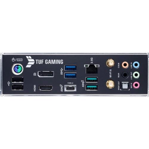 ASUS TUF GAMING Z590-PLUS WIFI: Роз'єми на задній панелі USB 2.0, USB 3.2 Gen 2, USB 3.2 Gen 1, S / PDIF (оптичний)