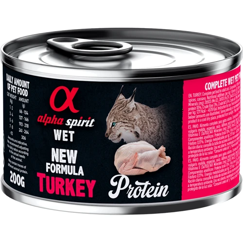 Влажный корм Alpha Spirit Turkey для котов с индейкой 200 г (as311247)