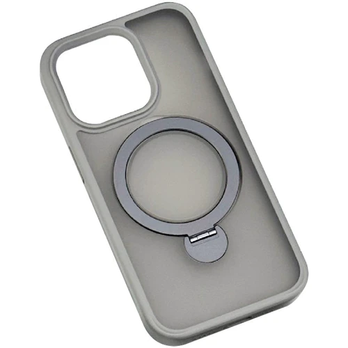 Чехол для iPhone Mobile Case Metal Buttons with MagSafe HQ Ring Grey for iPhone 15: Материалы поликарбонат и полиуретан