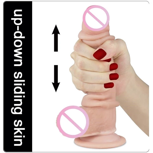 Фаллоимитатор LoveToy Sliding-Skin Dual Layer Dong 9.5" Flesh