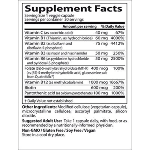 Doctor's Best Best Fully Active B Complex 30 Veggie Caps Комплекс витаминов В+С: Тип Витамин B