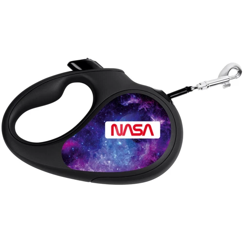 Поводок-рулетка WAUDOG R-leash для собак рисунок NASA21 M до 25 кг 5 м черный (8125-0148-01): Длина 5 м