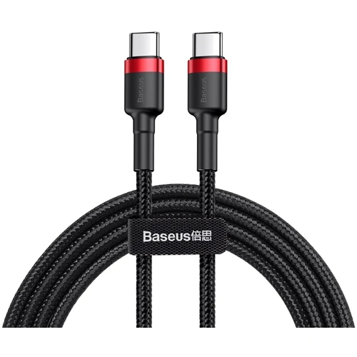 Кабель Baseus Cable USB-C to USB-C Cafule PD 60W 1m Red/Black (CATKLF-G91)