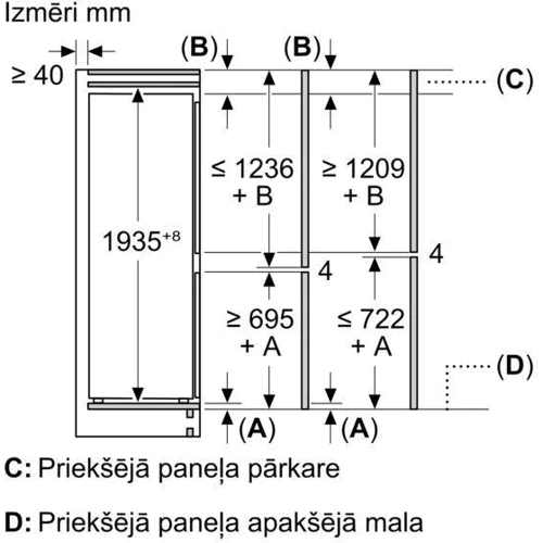 Встраиваемый холодильник Bosch KIN96VFD0: Объем холодильной камеры, л 215