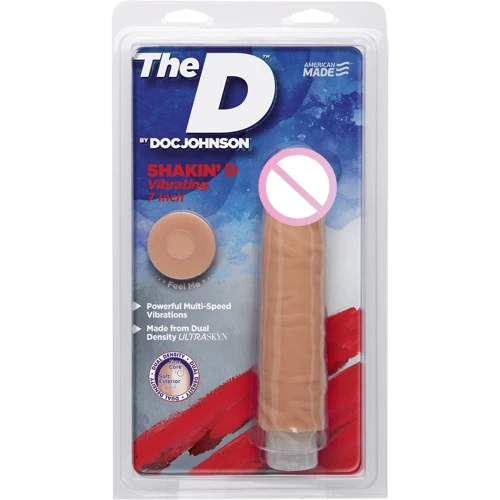 Фаллоимитатор Doc Johnson The D - Shakin D - Vibrating 7 Inch Dong - ULTRASKYN
