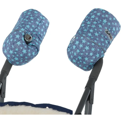 Універсальна муфта на натуральній овчині Блакитні Зірки доречі