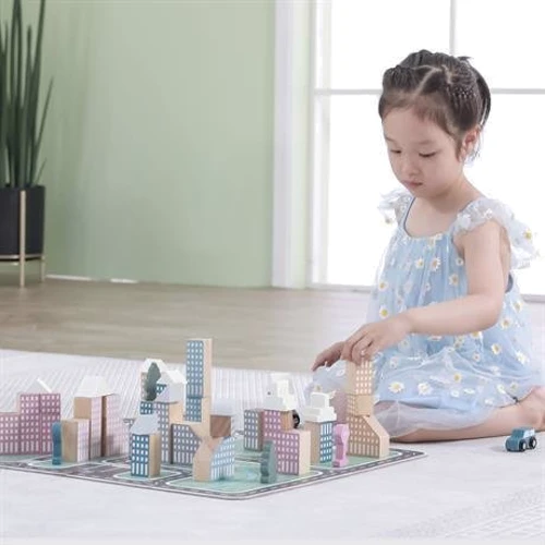 Деревянный конструктор Viga Toys PolarB Город 56 эл (44040) фото 11