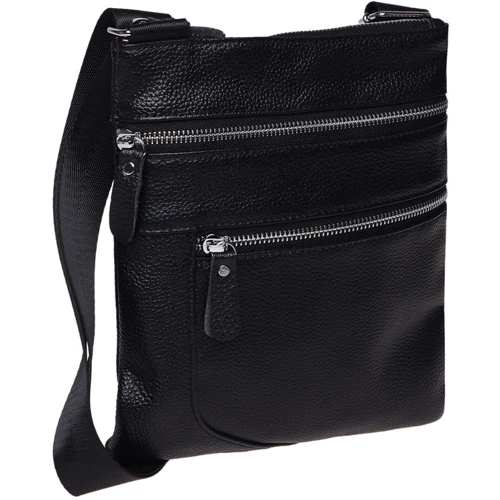 Мужская сумка планшет Borsa Leather черная (K1307-black)
