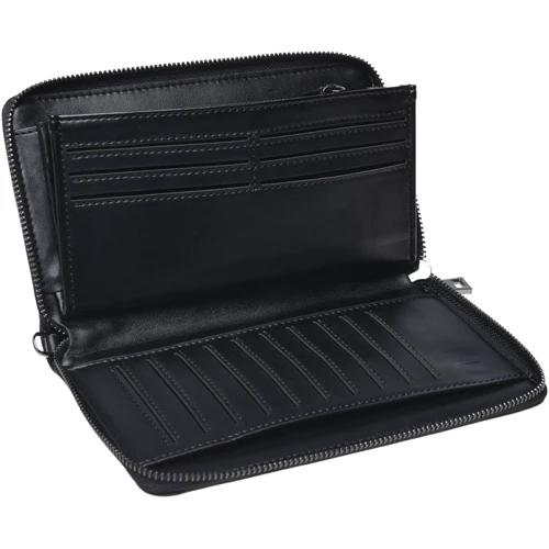 Мужская борсетка Borsa Leather черная (K18811-black): Фактура Зернистая