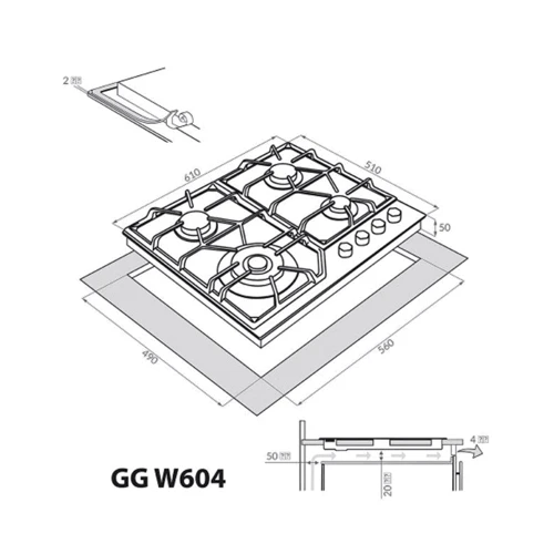 Варочная поверхность газовая Weilor GG W604 WH фото 4