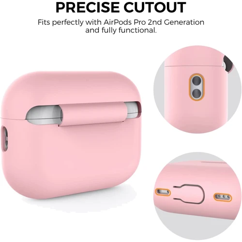Чехол для наушников AhaStyle Silicone Case with strap Pink (X003E43NGX) for Apple AirPods Pro 2 фото 3