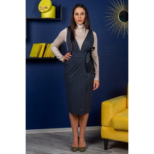 Сарафан FLFashion Меган НСМ 1912 46 черный повседневный удлиненный миди