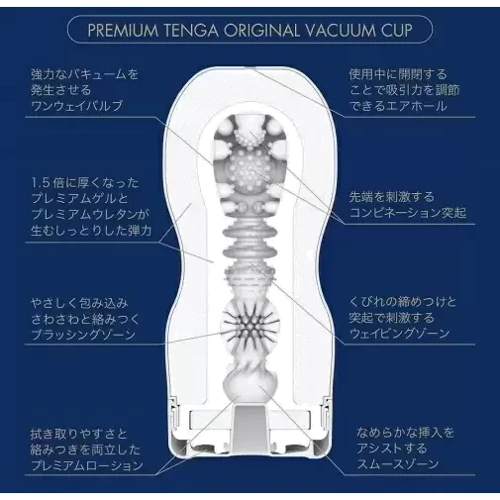 Мастурбатор Tenga Premium Original Vacuum Cup Regular (белый)