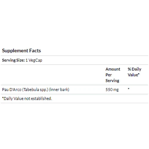 Solaray, Pau D'Arco, 550 mg, 100 Veg Capsules (SOR01440): Стать унісекс