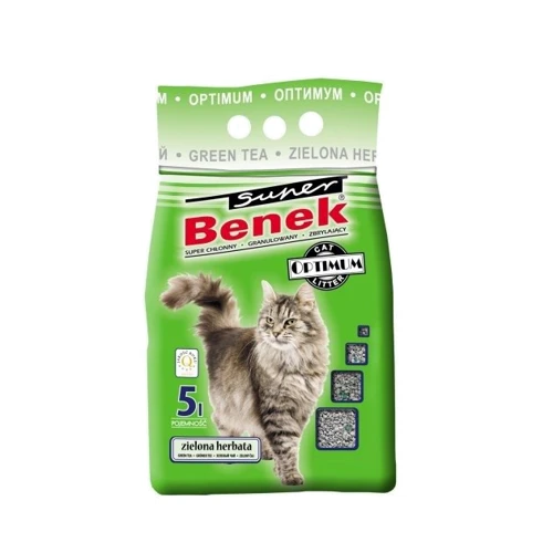 Бентонитовый наполнитель Super Benek Optimum Green Tea с ароматом зеленого чая 5л (5905397012634)