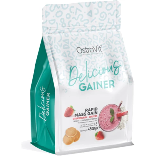 Гейнер OstroVit Delicious GAINER 4500 g / 45 servings / strawberry - wafers